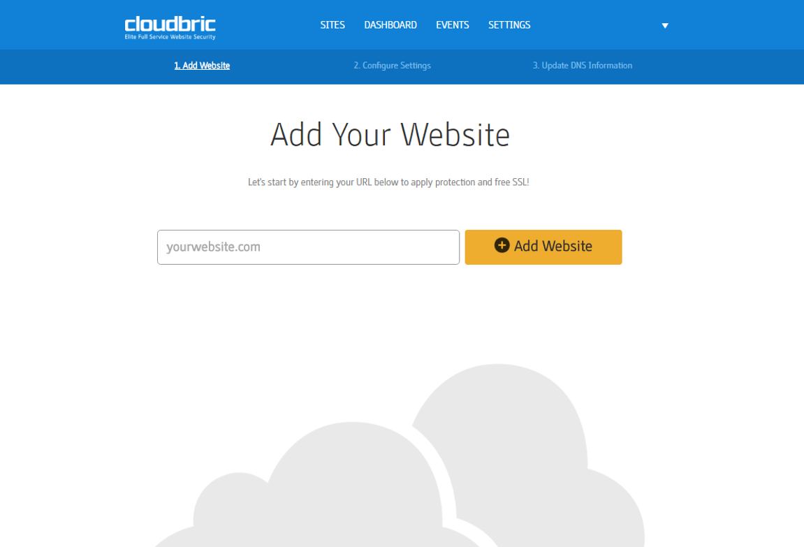 Cloudbric signup step one