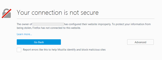 The message in Edge when using http instead of using https in the safewebsite