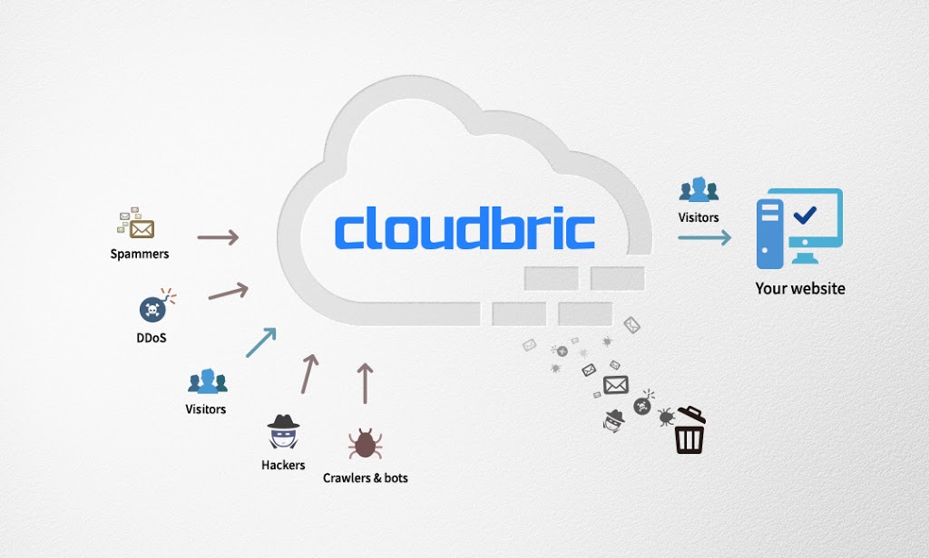 Cloudbric funnels incoming traffic and blocks out harmful activity.