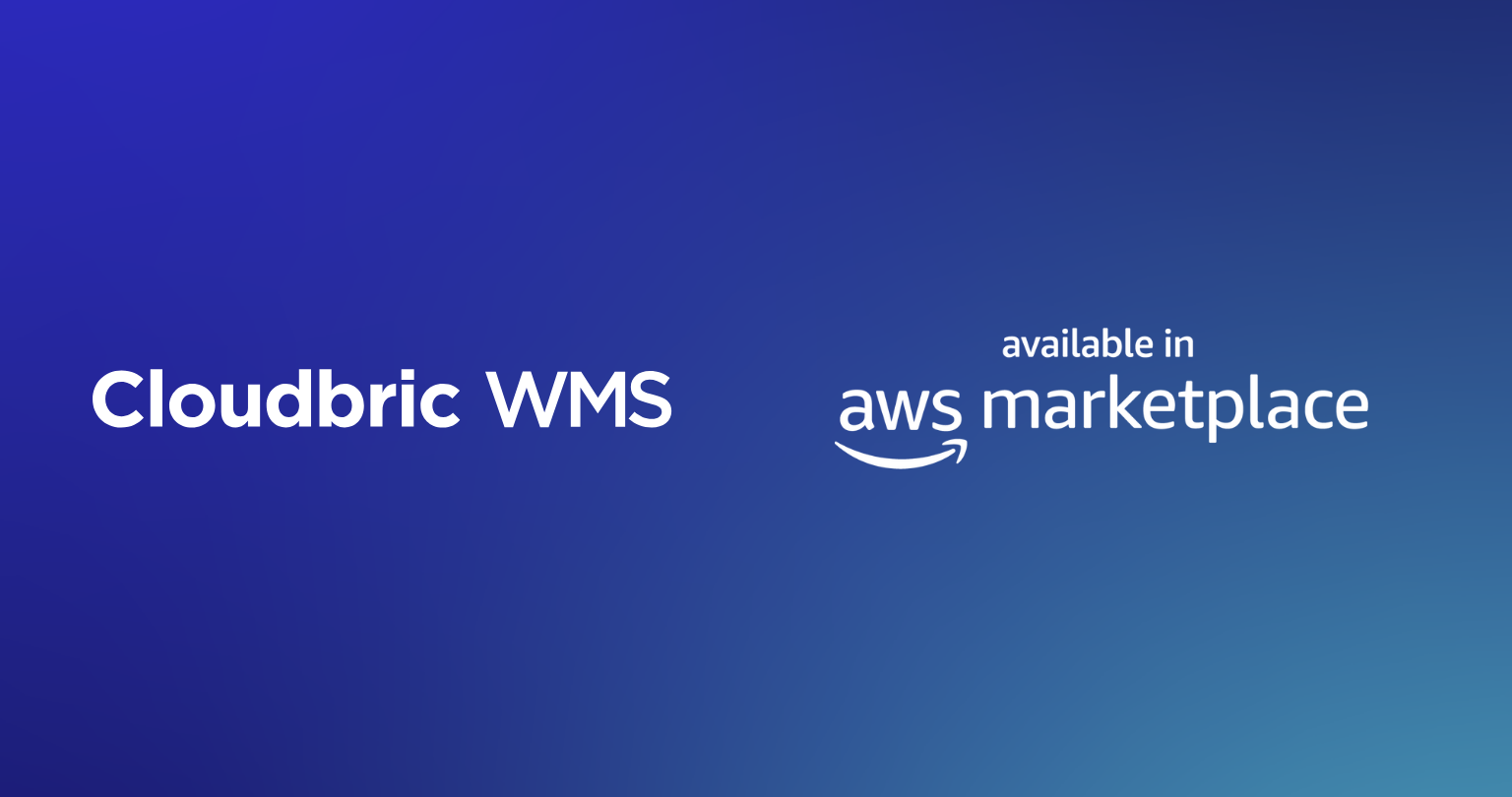 Closing slide with “Cloudbric WMS” and “Available in AWS Marketplace” text on blue gradient background